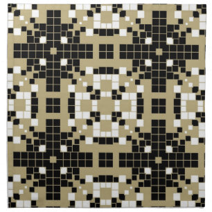 Art Deco Black, White Retro Abstract Art Cloth Napkin