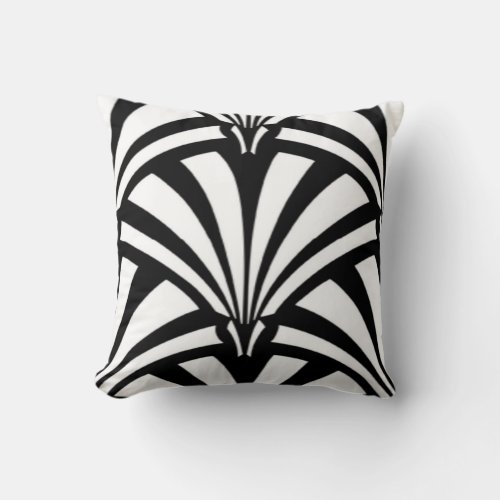 Art Deco Black  White Throw Pillow