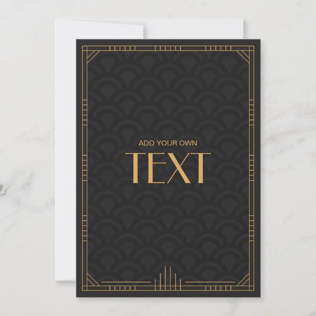 Art Deco Blank Customizable Wedding Invitation (Front)