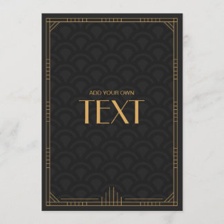 Art Deco Blank Customizable Wedding Invitation