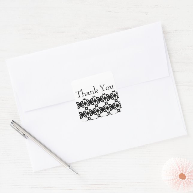 Art Deco Blooms Thank You Sticker (Envelope)