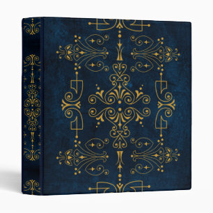 Art Deco Blue and Gold  Notebook 3 Ring Binder