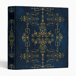Art Deco Blue and Gold  Notebook 3 Ring Binder