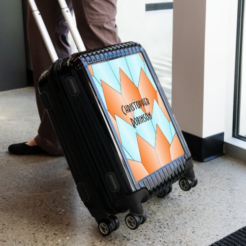 Art Deco Blue And Orange Scales Design Luggage