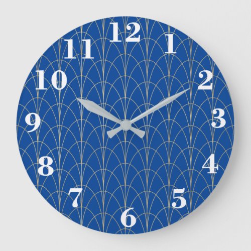 Art Deco Blue And White Large Clock