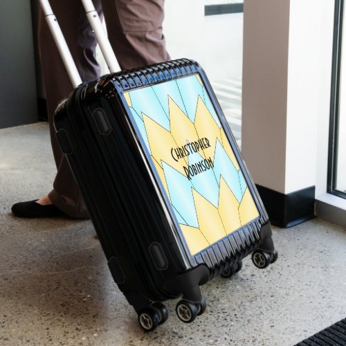 Art Deco Blue And Yellow Scales Design Luggage