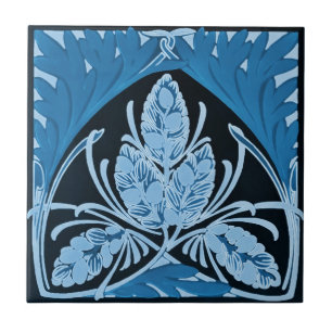 Art Deco Blue Ceramic Tile