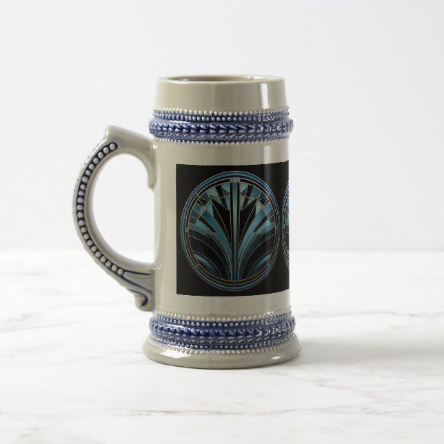 Art Deco Blue Design Stein (Left)