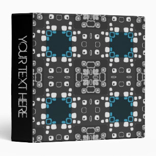Art Deco Blue, Grey Floral Swirl Retro Abstract 2 Binder