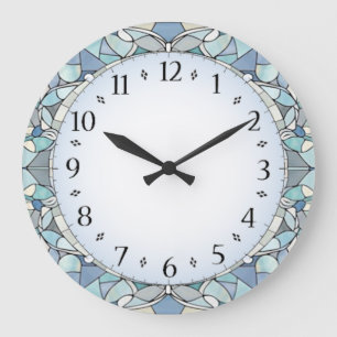 Art Deco Blue Large Clock