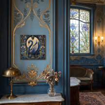 ART DECO BLUE SWAN | VINTAGE DECORATIVE ACCENT