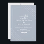 Art Deco Blue White Wedding Invitation<br><div class="desc">Art Deco Blue White Wedding Invitation</div>