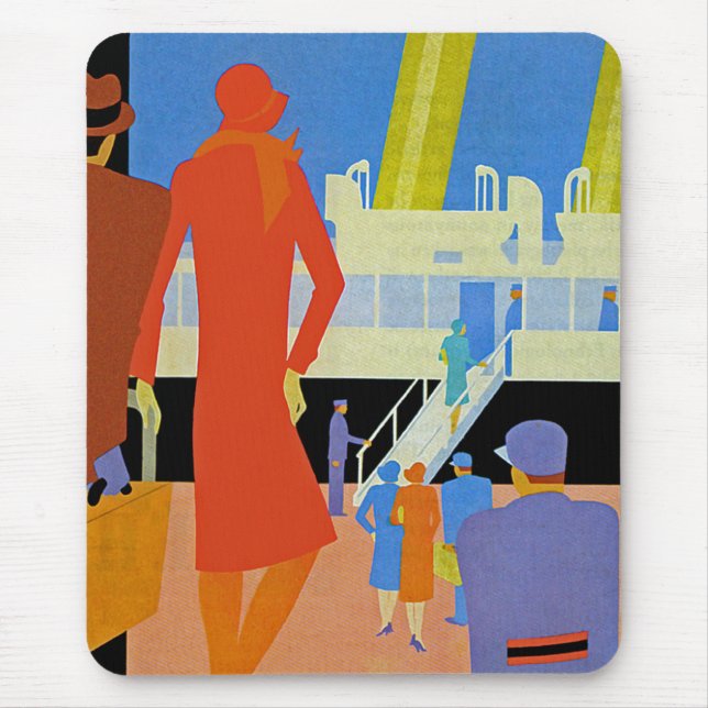Art Deco Boarding Mouse Pad (Front)