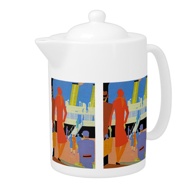 Art Deco Boarding Teapot (Right)