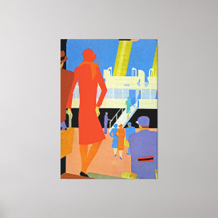 Art Deco Boarding - XL Canvas Print