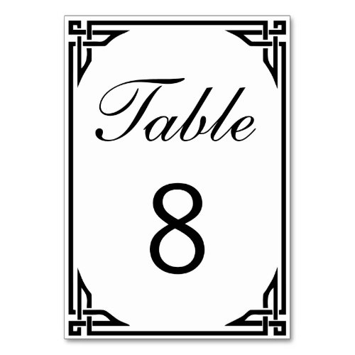 Art Deco Border Double_sided Table Numbers