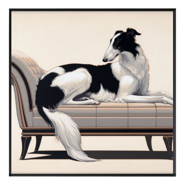 Art Deco Borzoi Acrylic Wall Art (Front)