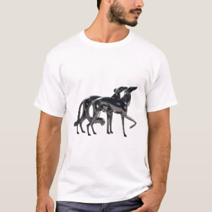 Art Deco Borzoi Duo Silver T-Shirt