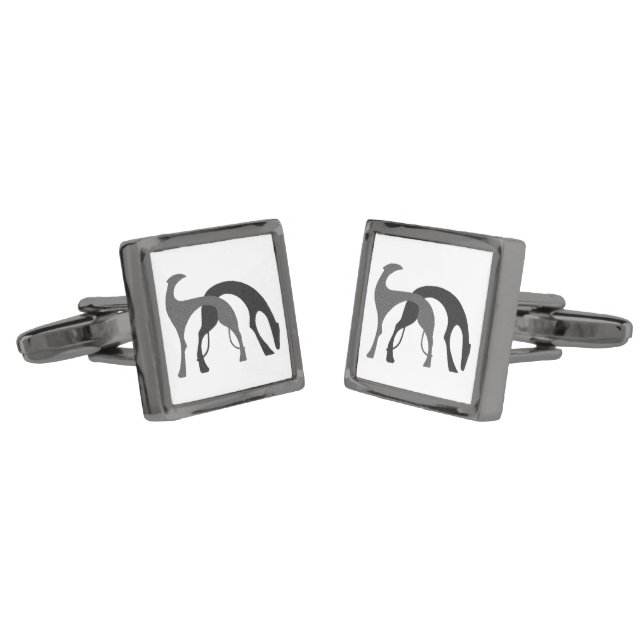 Art Deco Borzoi Hounds Cufflinks (Angled)