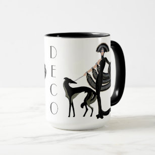 Art Deco Borzoi Mug