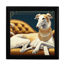 Art Deco Borzoi Princess Gift Box