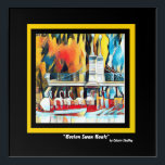 Art Deco Boston Swan Boats<br><div class="desc">Creatively designed colorful Boston Swan Boats on a black background using an applied art deco filter.

By celeste@khoncepts.com</div>