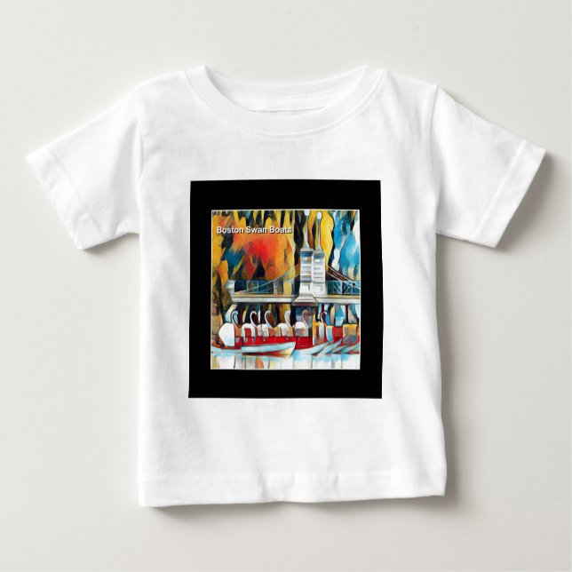 Art Deco Boston Swan Boats Baby T-Shirt (Front)