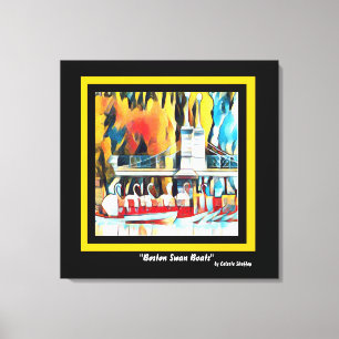 Art Deco Boston Swan Boats Canvas Print