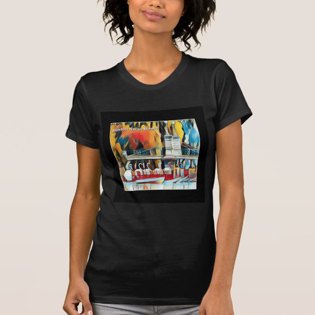Art Deco Boston Swan Boats T-Shirt (Front)
