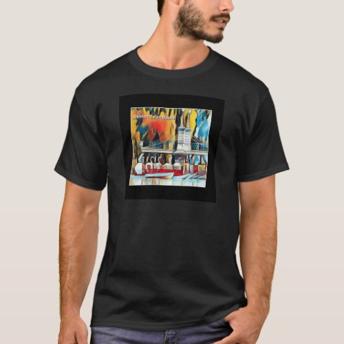 Art Deco Boston Swan Boats T_Shirt