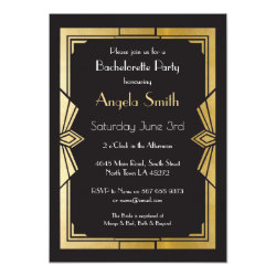 Art Deco Bridal Shower Bachelorette Party Gatsby Invitation