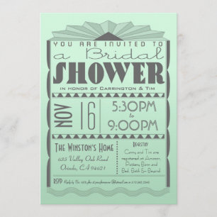 Art Deco Bridal Shower Invitation - Gatsby Style