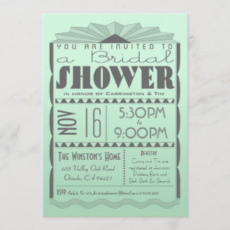 Art Deco Bridal Shower Invitation - Gatsby Style