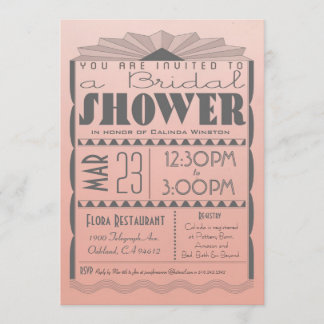 Art Deco Bridal Shower Invitation - Gatsby Style