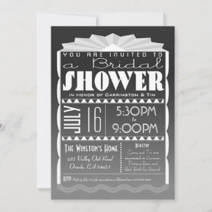 Art Deco Bridal Shower Invitation - Gatsby Style