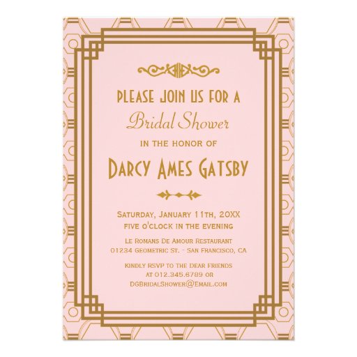 Art Deco Bridal Shower Invitations 1