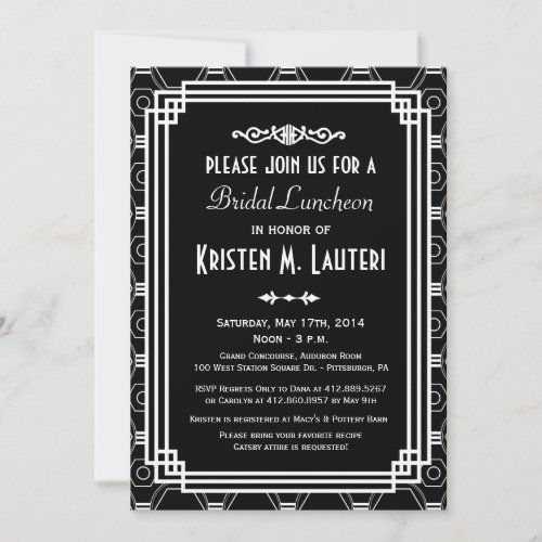 Art Deco Bridal Shower Invitations