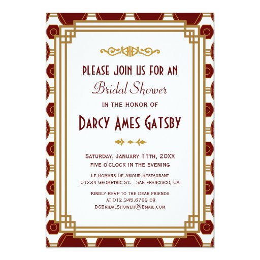 Art Deco Bridal Shower Invitations 3