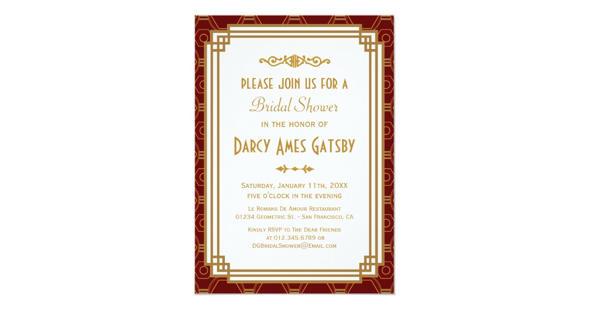 Art Deco Bridal Shower Invitations 2