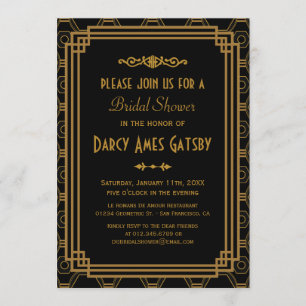 Art Deco Bridal Shower Invitations