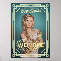Art Deco Bridal Shower Photo Welcome Turquoise