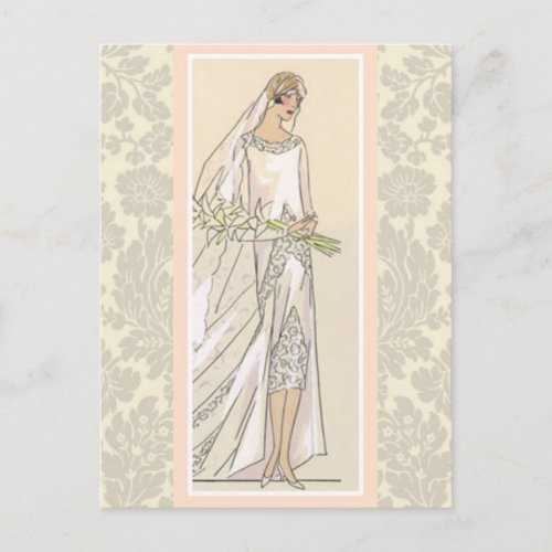 Art Deco Bride Postcard