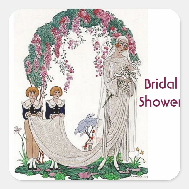 Art Deco Bride Square Sticker (Front)