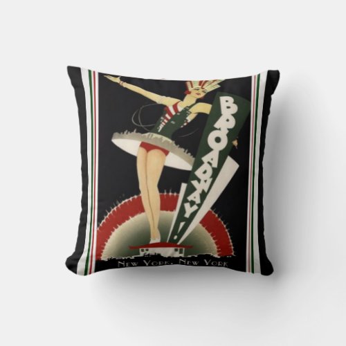 Art Deco Broadway New York Pillow
