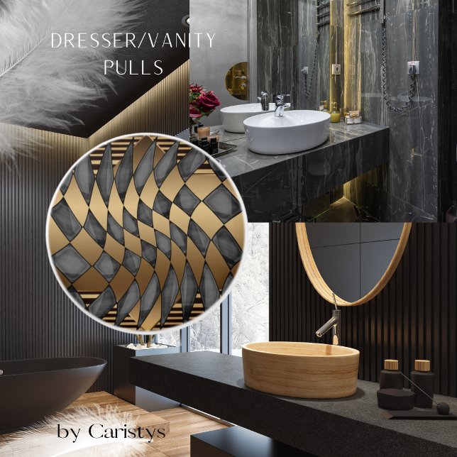 Art Deco Bronze Black Ceramic Knob (Creator Uploaded)