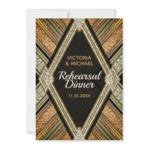 Art Deco Bronze Glamour Wedding Rehearsal Dinner