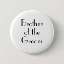 Art Deco Brother of the Groom Wedding Button