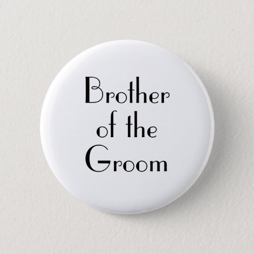 Art Deco Brother of the Groom Wedding Button