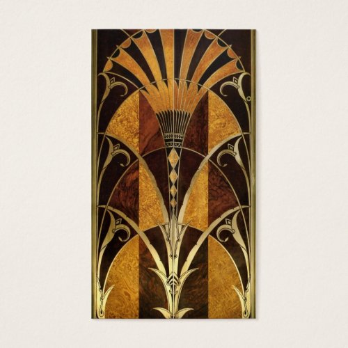 Art Deco Burl Wood Business Card Template