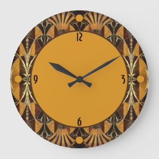 Art Deco Burl Wood Large Clock